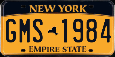 NY license plate GMS1984