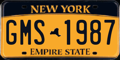 NY license plate GMS1987