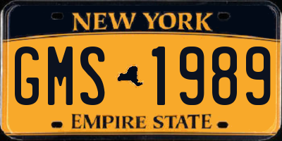 NY license plate GMS1989
