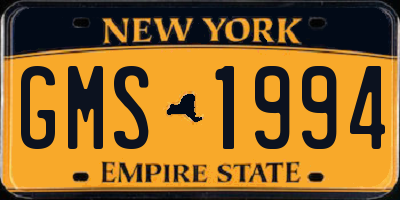 NY license plate GMS1994