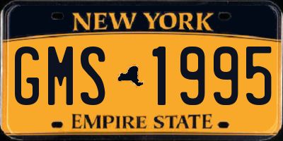 NY license plate GMS1995