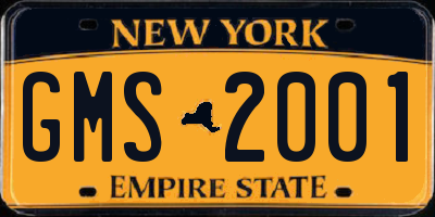 NY license plate GMS2001