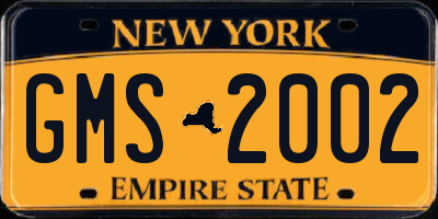 NY license plate GMS2002
