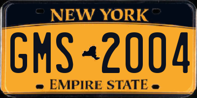 NY license plate GMS2004