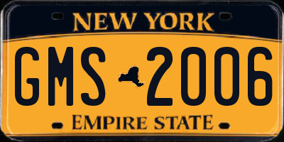 NY license plate GMS2006