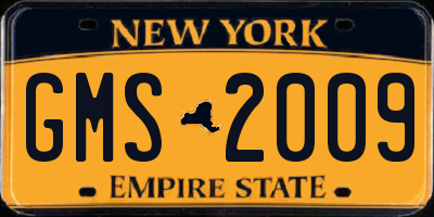 NY license plate GMS2009