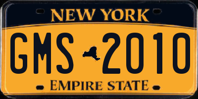 NY license plate GMS2010