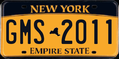 NY license plate GMS2011
