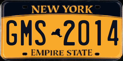 NY license plate GMS2014