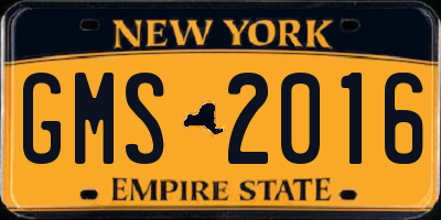 NY license plate GMS2016