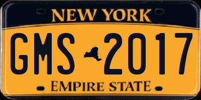 NY license plate GMS2017