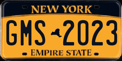 NY license plate GMS2023