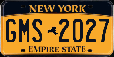 NY license plate GMS2027