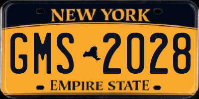 NY license plate GMS2028