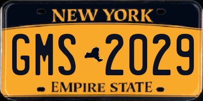 NY license plate GMS2029