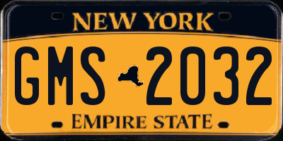 NY license plate GMS2032