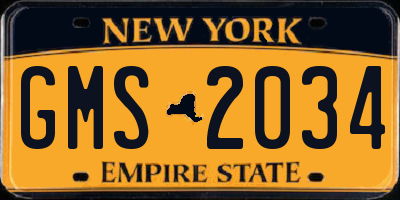 NY license plate GMS2034
