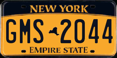 NY license plate GMS2044
