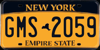 NY license plate GMS2059