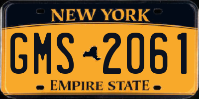NY license plate GMS2061