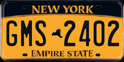 NY license plate GMS2402