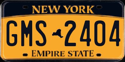 NY license plate GMS2404