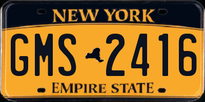 NY license plate GMS2416