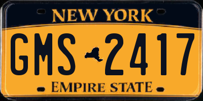 NY license plate GMS2417