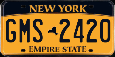 NY license plate GMS2420