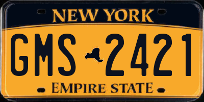 NY license plate GMS2421