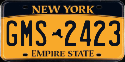 NY license plate GMS2423