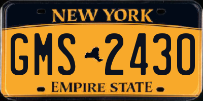 NY license plate GMS2430