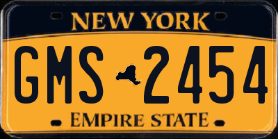 NY license plate GMS2454