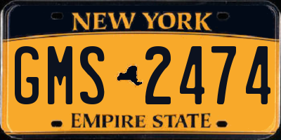 NY license plate GMS2474