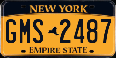 NY license plate GMS2487