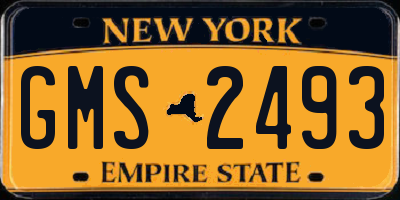 NY license plate GMS2493