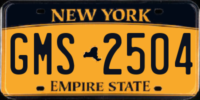 NY license plate GMS2504