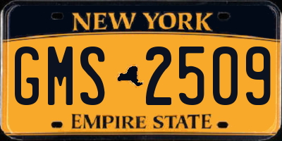 NY license plate GMS2509