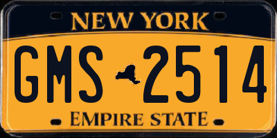 NY license plate GMS2514