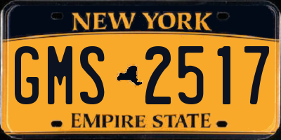 NY license plate GMS2517