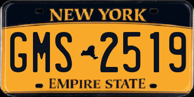 NY license plate GMS2519
