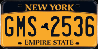 NY license plate GMS2536