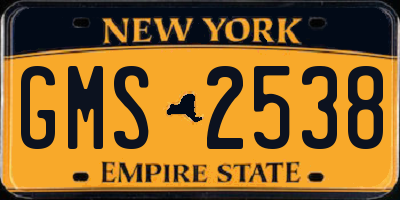 NY license plate GMS2538