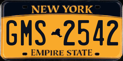 NY license plate GMS2542