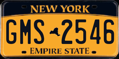 NY license plate GMS2546