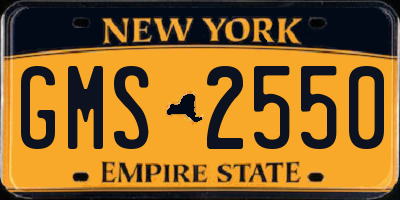 NY license plate GMS2550