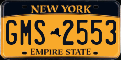 NY license plate GMS2553
