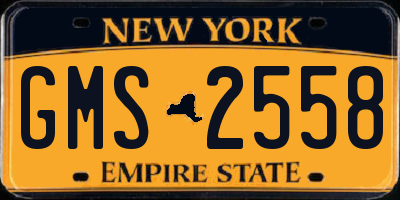 NY license plate GMS2558