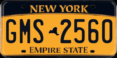 NY license plate GMS2560