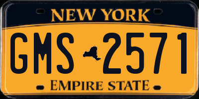 NY license plate GMS2571